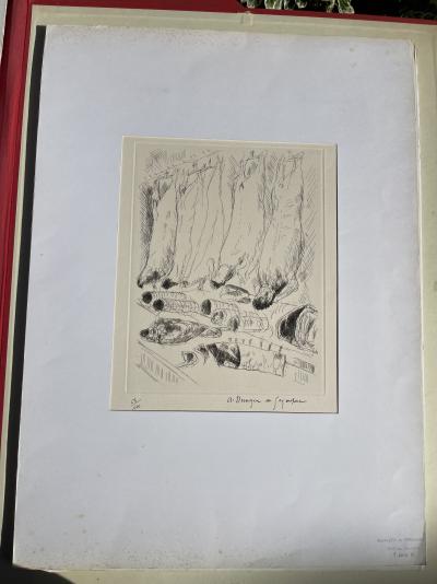 André DUNOYER de SEGONZAC (1884 - 1974) The butcher’s stall Etching numbered & signed 2