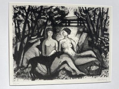 Maurice Asselin  - Trois femmes sous le soleil d’été - Gravure numérotée & signée 2