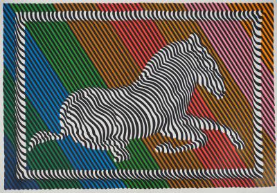 Victor VASARELY : Composition cinétique : Zèbre, Sérigraphie originale signée 2