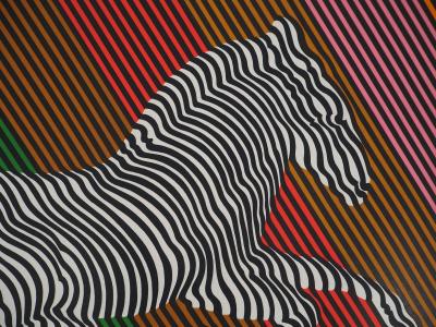 Victor VASARELY : Composition cinétique : Zèbre, Sérigraphie originale signée 2