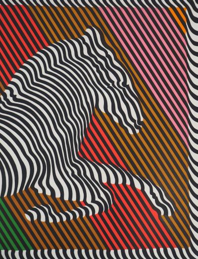 Victor VASARELY : Composition cinétique : Zèbre, Sérigraphie originale signée 2