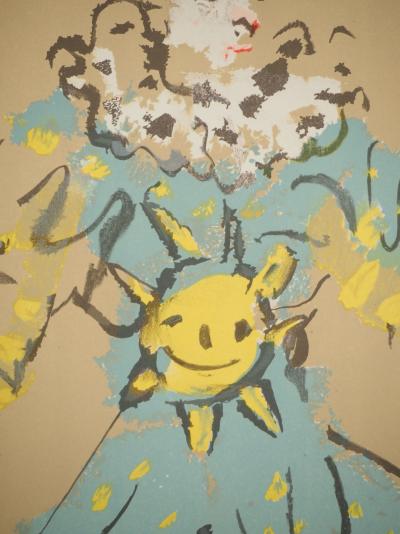 Christian BERARD : Théâtre, Clown et Arlequin au soleil, Lithographie 2
