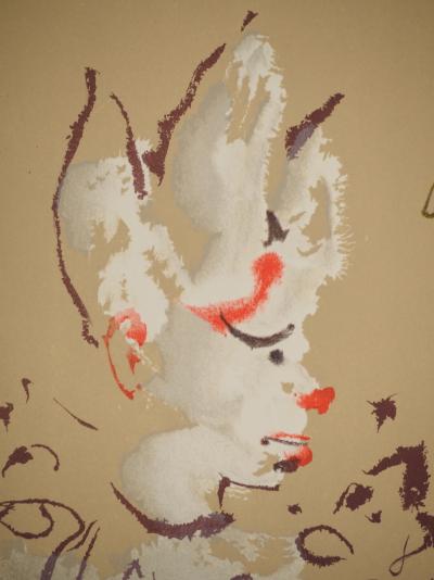 Christian BERARD : Théâtre, Clown et Arlequin au soleil, Lithographie 2