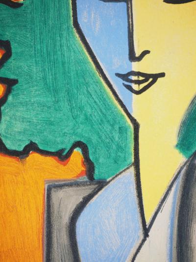 Henri MATISSE : Portrait bleu, vert et jaune, Lithographie signée 2