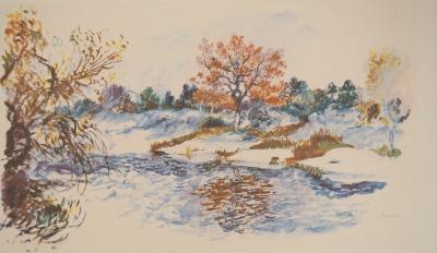 Pierre-Auguste RENOIR : Paysage d’hiver, Lithographie signée 2