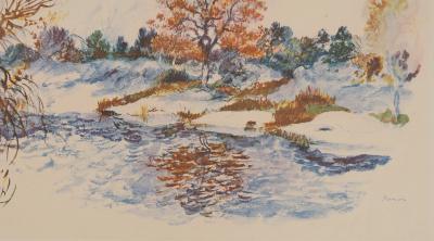 Pierre-Auguste RENOIR : Paysage d’hiver, Lithographie signée 2