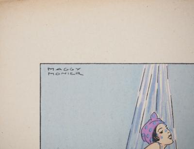 Maggy MONIER: Art Deco, The Cold Shower, Lithograph and signed stencil 2