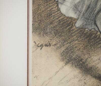 Edgar DEGAS : Ballerine ajustant son chausson, Lithographie et pochoir signée 2