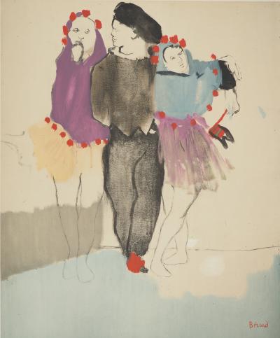 Christian BERARD : Ballet, les trois amis, Lithographie signée 2