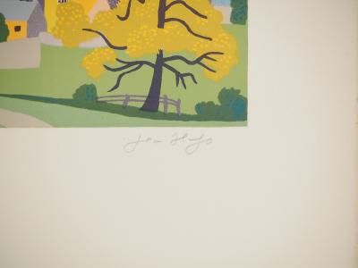 Jean HUGO : Promeneur à la campagne, Lithographie originale signée 2