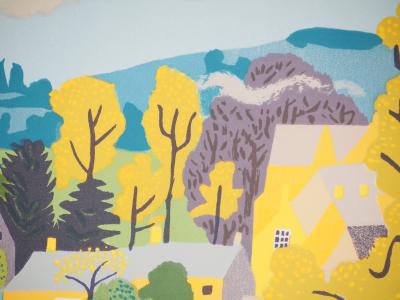 Jean HUGO : Promeneur à la campagne, Lithographie originale signée 2