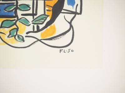 Fernand LEGER : Nature morte au pichet bleu, Lithographie et pochoir signée 2