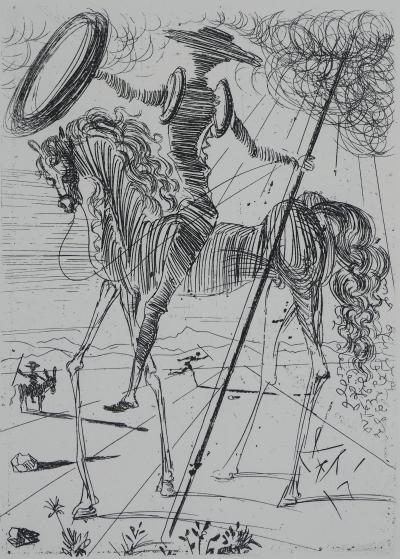 Salvador DALI : Don Quichotte et Sancho Panza, Gravure originale signée 2
