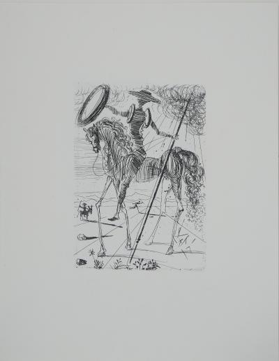 Salvador DALI : Don Quichotte et Sancho Panza, Gravure originale signée 2