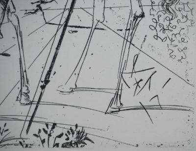Salvador DALI : Don Quichotte et Sancho Panza, Gravure originale signée 2