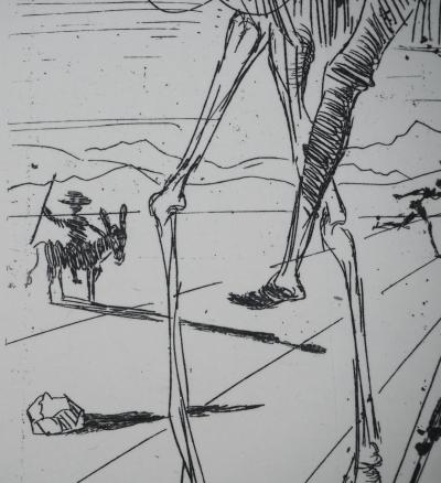 Salvador DALI : Don Quichotte et Sancho Panza, Gravure originale signée 2