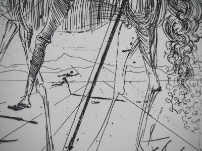 Salvador DALI : Don Quichotte et Sancho Panza, Gravure originale signée 2