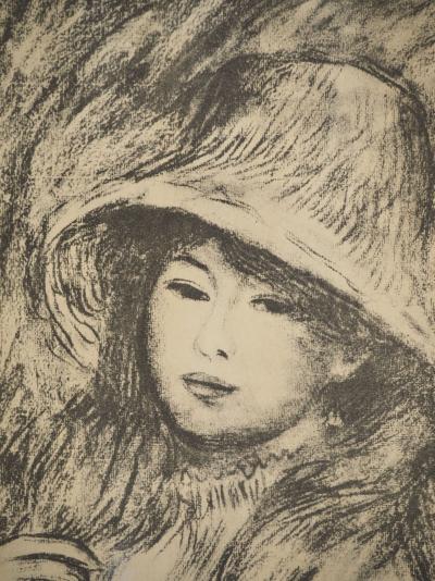 Pierre-Auguste RENOIR : Jeune fille au chapeau de paille, Lithographie et pochoir signée 2
