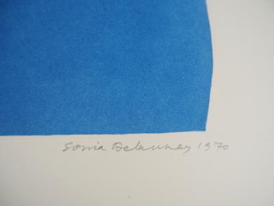Sonia DELAUNAY : Composition 1970, Gravure originale signée 2