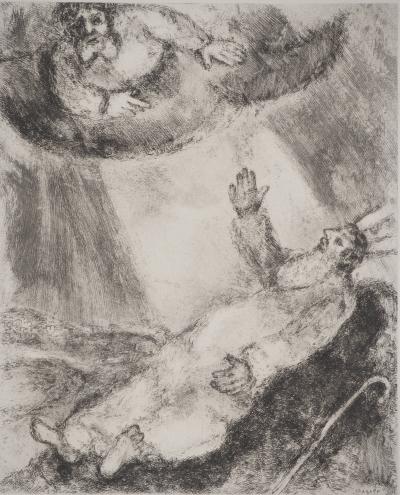 Marc CHAGALL : Mort de Moïse, Gravure originale signée 2