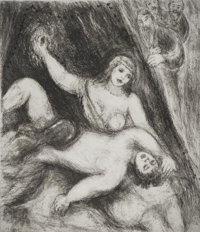 Marc CHAGALL : Samson et Dalila, Gravure originale signée 2
