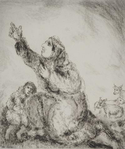 Marc CHAGALL : Anne invoque l'Eternel, Gravure originale signée 2