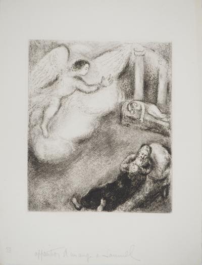 Marc CHAGALL : Samuel appelé par Dieu, Gravure originale signée 2