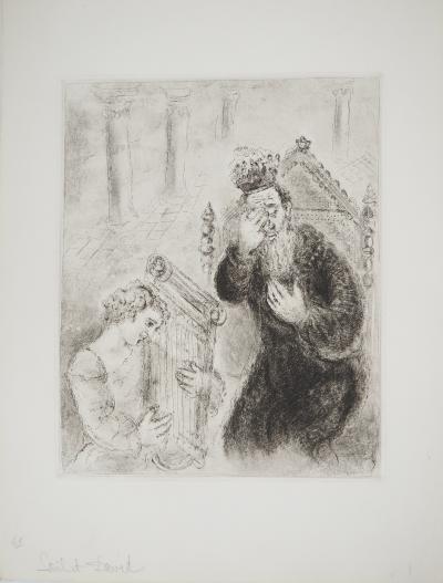 Marc CHAGALL : Saül et David, Gravure originale signée 2