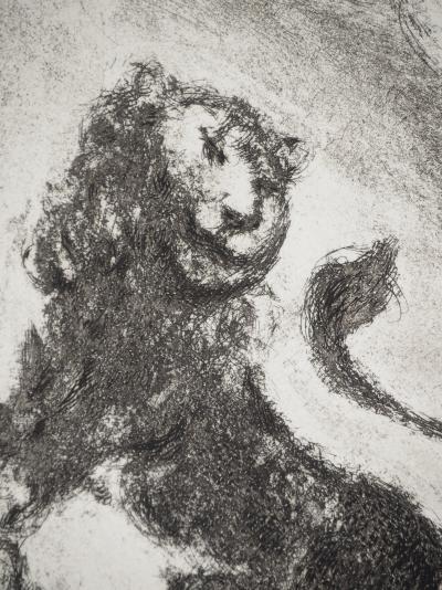 Marc CHAGALL : David et le lion, Gravure originale signée 2