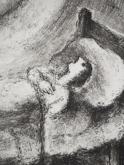 Marc CHAGALL : L'enfant ressuscité par Elie, Gravure originale signée 2