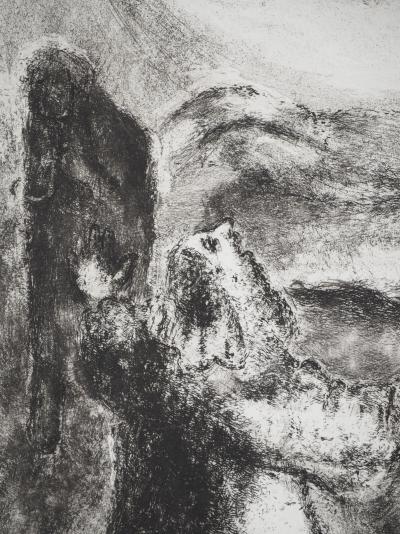 Marc CHAGALL : L'enfant ressuscité par Elie, Gravure originale signée 2