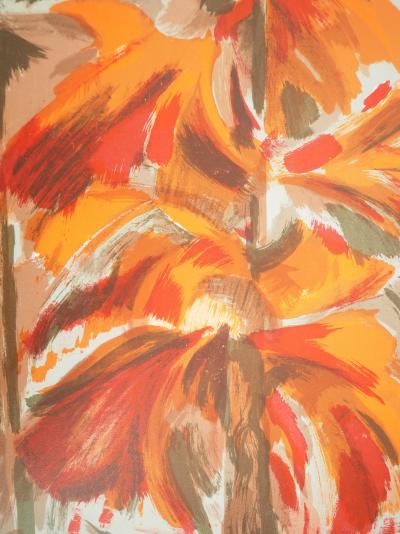 Adam SAULNIER : Le sapin rouge, Lithographie originale 2