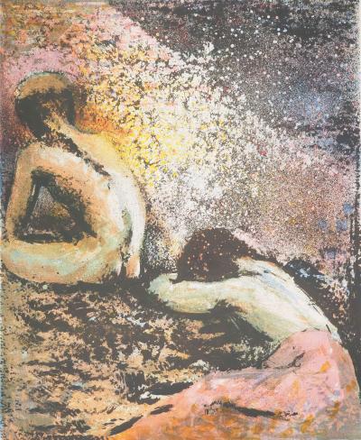 Jacques DUPONT : Couple se reposant, Lithographique originale signée 2