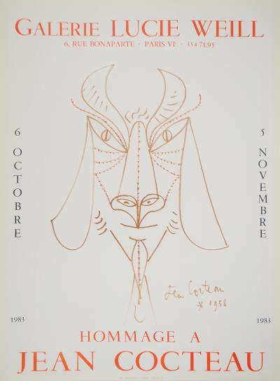 Jean COCTEAU : Visage de Faune, Affiche originale d'époque 2