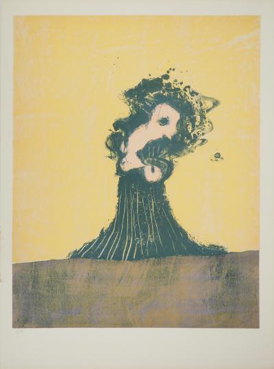 Philippe LABARTHE : Eruption volcanique, Lithographique originale signée 2