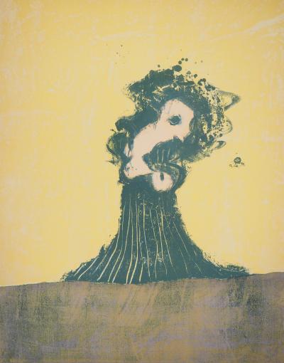 Philippe LABARTHE : Eruption volcanique, Lithographique originale signée 2
