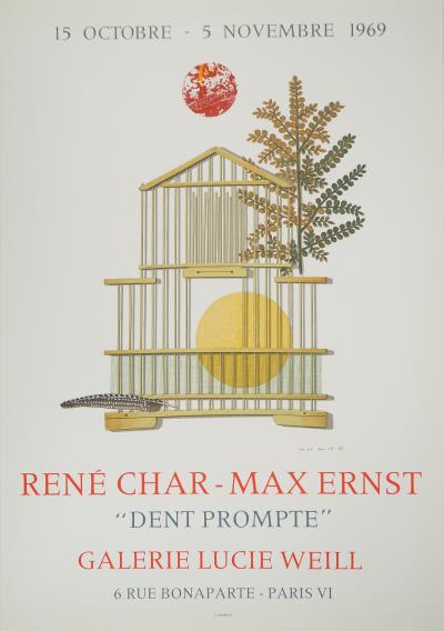 Max ERNST: The Golden Cage, Original signed lithograph poster 2