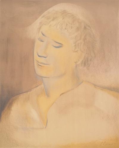 Christian BERARD : Portrait de jeune homme, Lithographie signée 2