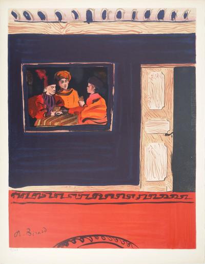Christian BERARD : Jeu de cartes, Lithographie originale signée 2