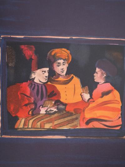 Christian BERARD : Jeu de cartes, Lithographie originale signée 2