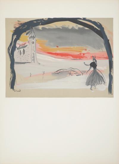 Christian BERARD : Théâtre, La danseuse sur le pont, Lithographie originale signée 2