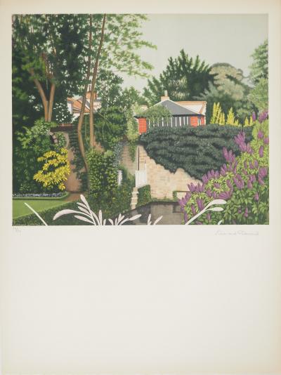 Edouard DERMIT : Jardin, Lithographie originale signée 2
