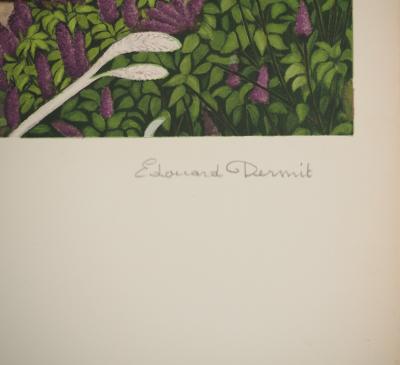 Edouard DERMIT : Jardin, Lithographie originale signée 2