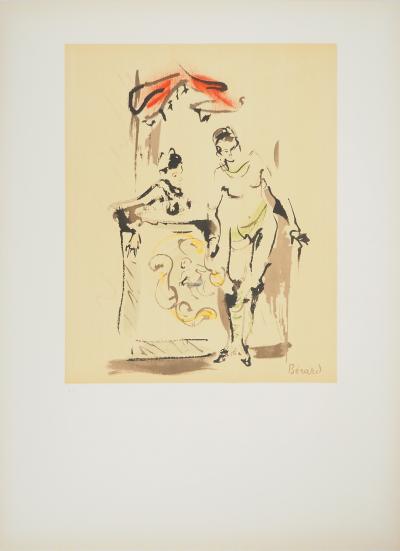 Christian BERARD : Théâtre, les comédiens, Lithographie originale signée 2