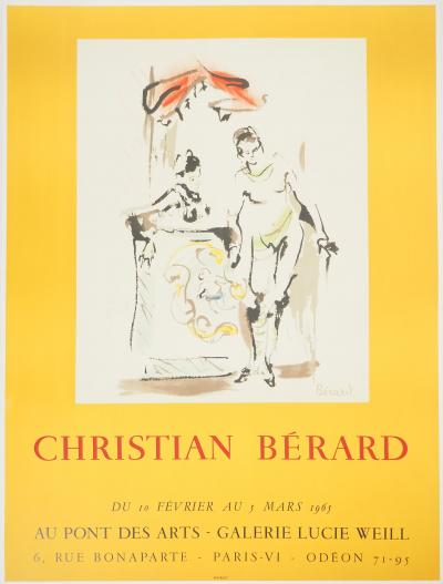 Christian BERARD : Théâtre, les comédiens, Affiche en lithographie signée 2