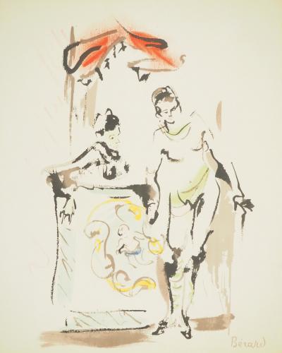 Christian BERARD : Théâtre, les comédiens, Affiche en lithographie signée 2