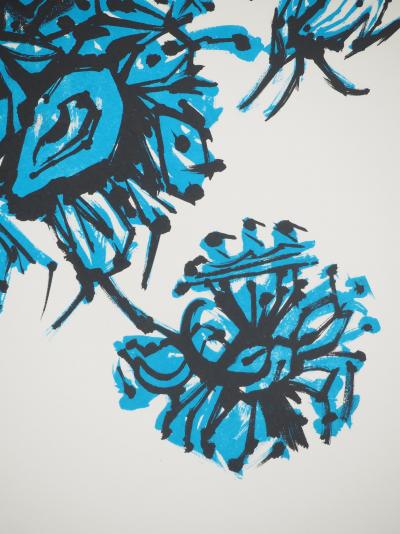 Lucien COUTAUD : Fleur surréaliste au visage et au cheval, Affiche en lithographie 2