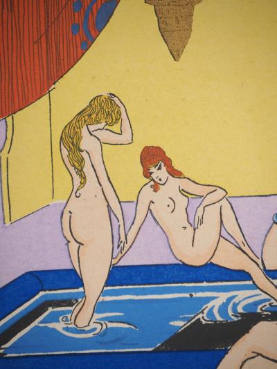 Maggy MONIER : Art déco, Au Sérail, Lithographie et pochoir signée 2