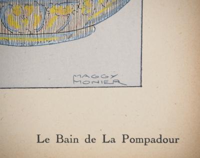 Maggy MONIER : Art déco, Le bain de la Pompadour, Lithographie et pochoir signée 2