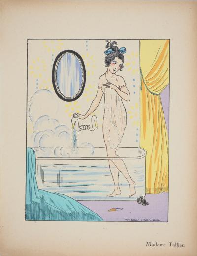 Maggy MONIER : Art déco, Madame Tallien, Lithographie et pochoir signée 2